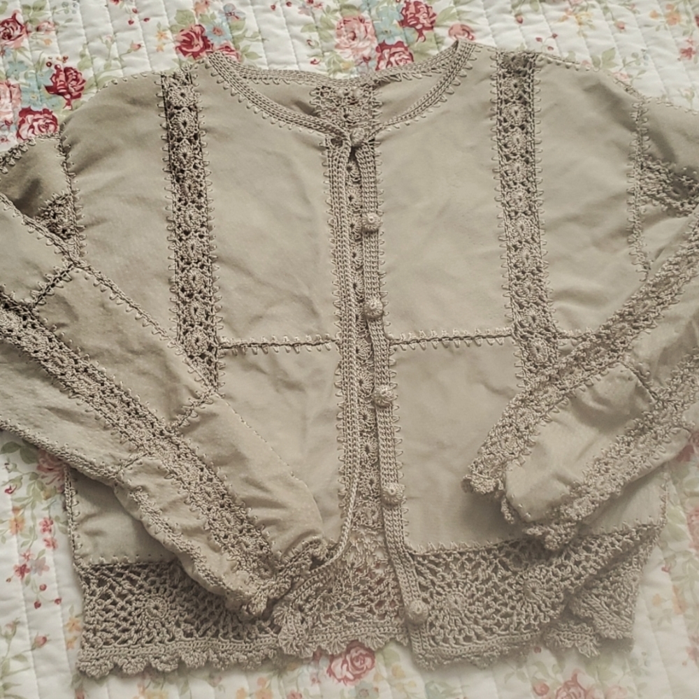 Suede and Knit Sweater